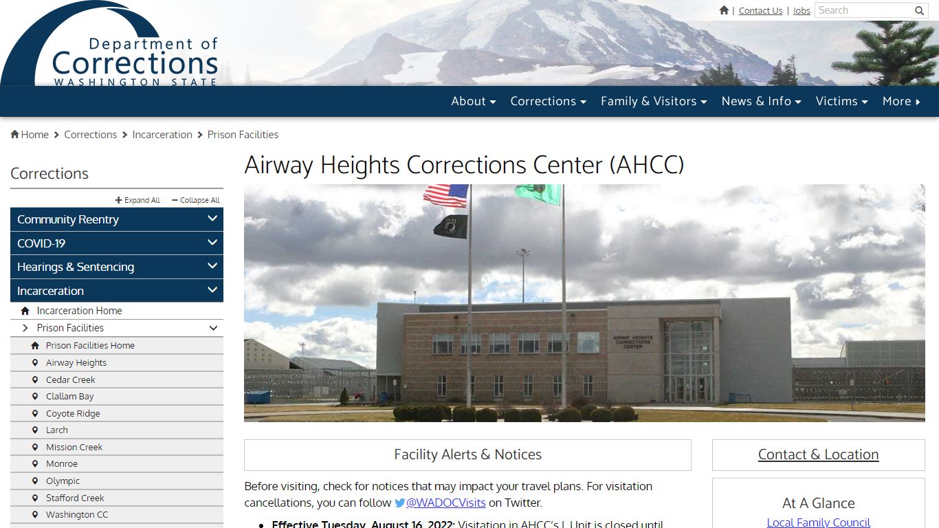 Airway Heights Corrections Center (AHCC) | Washington State Department ...